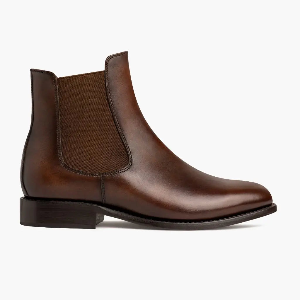 Polished leather, deep colour