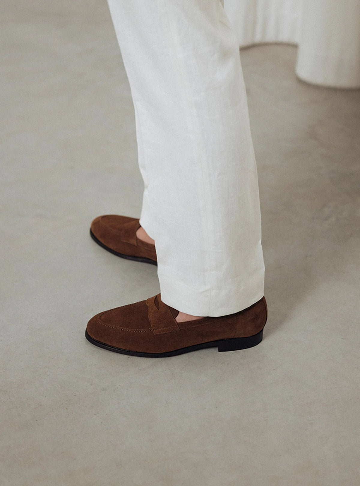 The Penny Loafer - Medium Brown Suede - Unlined