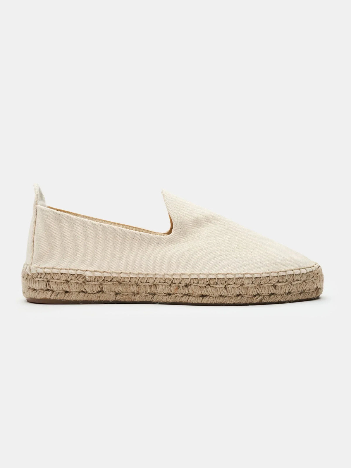 The Espadrille - Ivory Canvas, up close