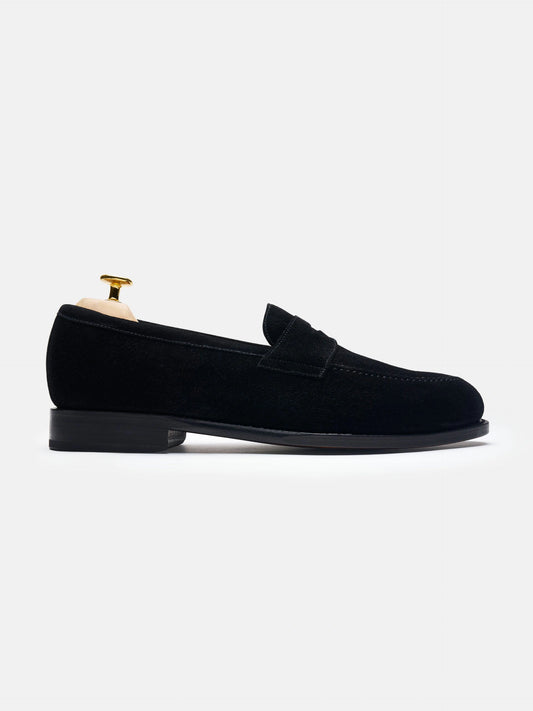 The Penny Loafer - Black Suede