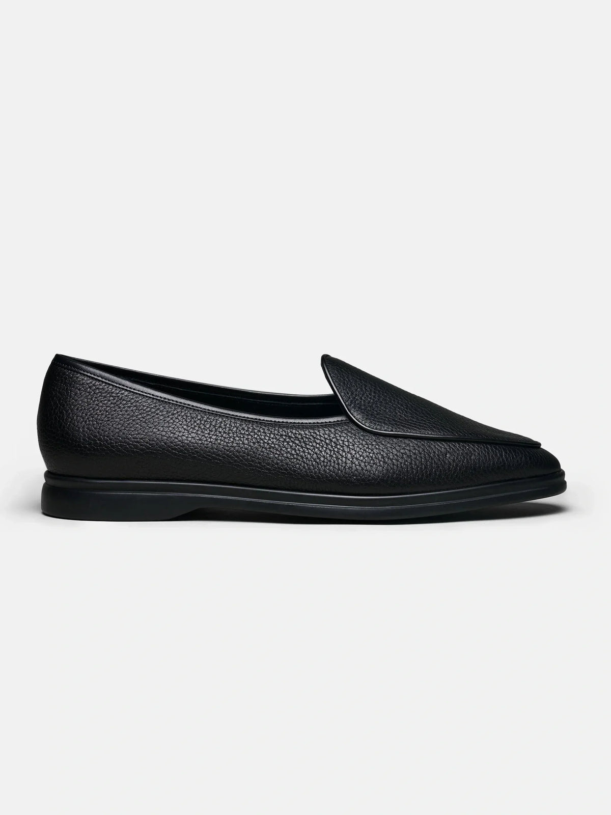The Belgian Loafer - Black Deerskin, up close