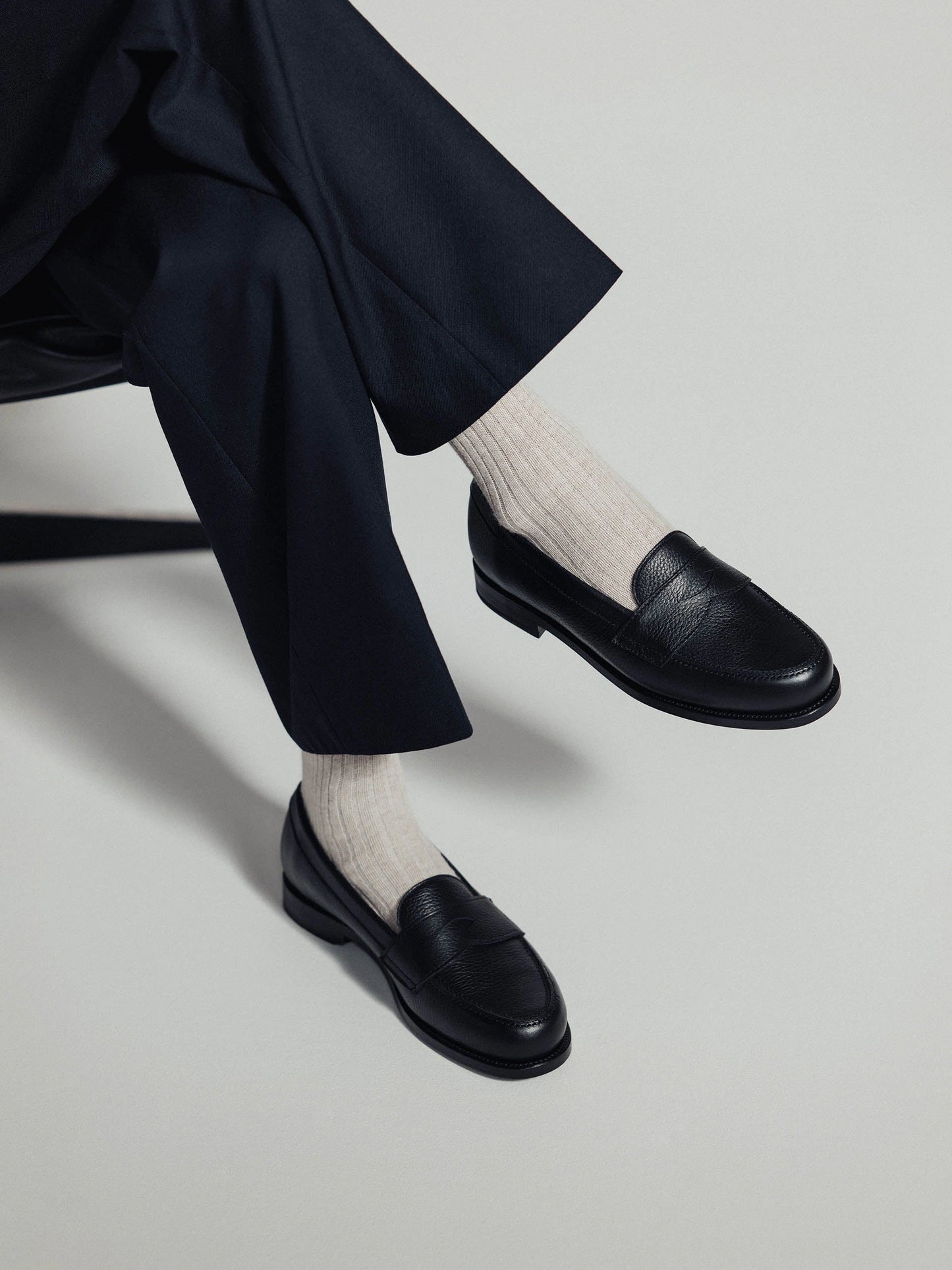 The Ivy Loafer - Black Grain