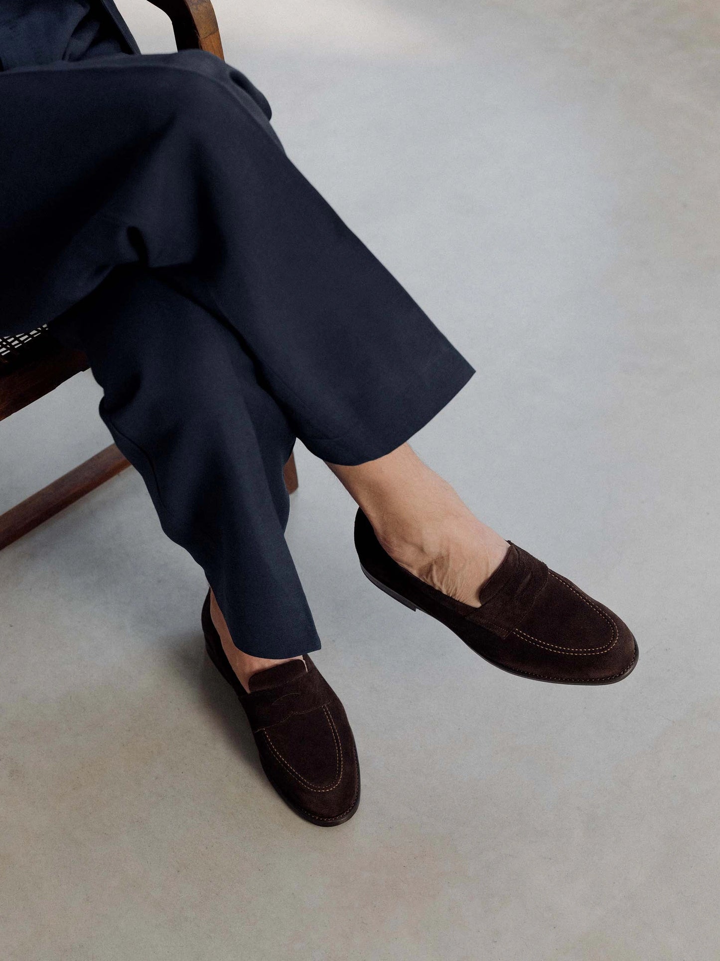 The Penny Loafer - Brown Suede - Unlined
