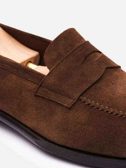 The Penny Loafer - Medium Brown Suede - Unlined