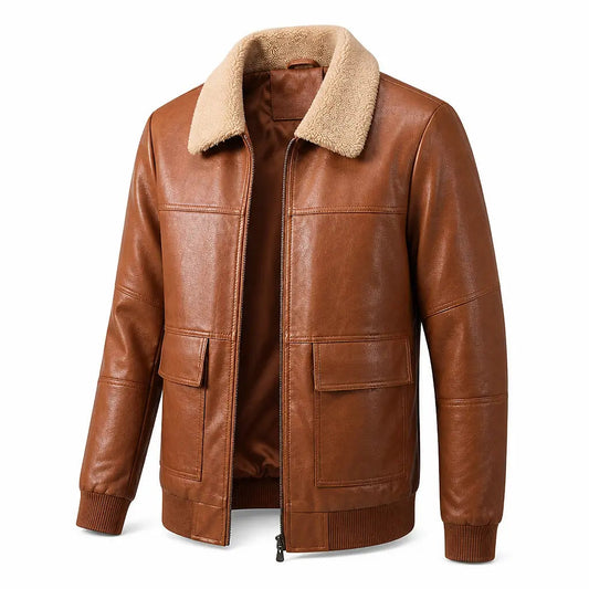 Laramie Sherpa-Collar Jacket — packshot cognac