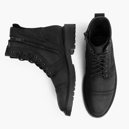 The Brennan Zip Moto Boot — Matte Black