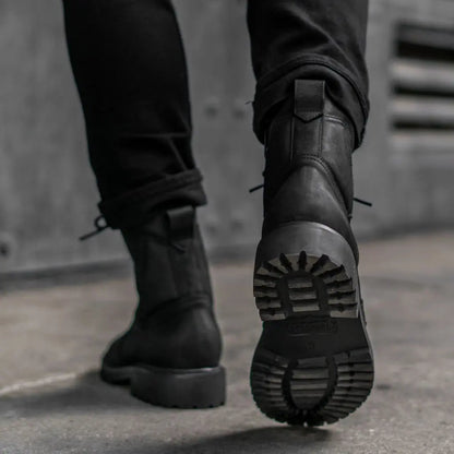 The Brennan Zip Moto Boot — Matte Black