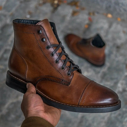 The Hayes Cap-Toe Boot — Brandy