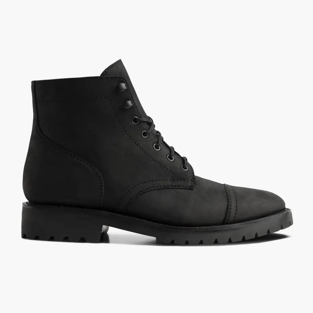 The Hayes Lug-Sole Boot — Matte Black