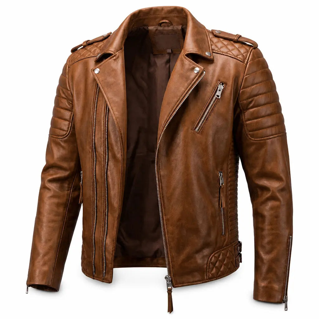 Wyatt Biker Jacket — packshot cognac